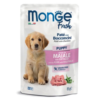 MONGE FRESH Dog Puppy & Junior kapsička vepřová se zeleninou 85g/24ks