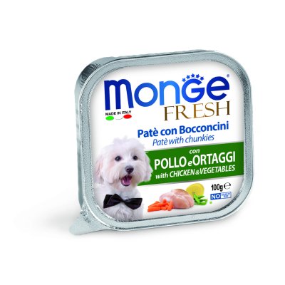 MONGE FRESH Dog vanička kura so zeleninou 100g/32ks