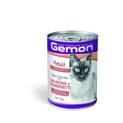 GEMON Cat kúsky losos/krevety 415g/24bal