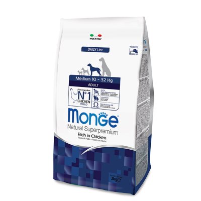 MONGE DOG Medium Adult Kurča, ryža 15kg, 26/13,5 - chovateľské balenie - monge_new_cane_secco_medium_adult 3kg.jpg