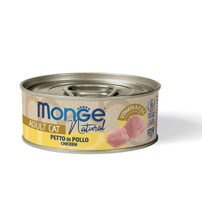 MONGE NATURAL Cat kuracie prsia v konzerve 80g/24bal.