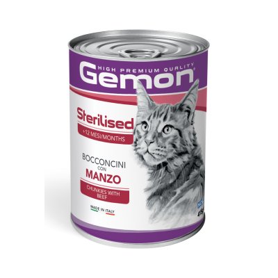 GEMON Cat Sterilised kúsky, hovädzie 415g/24bal