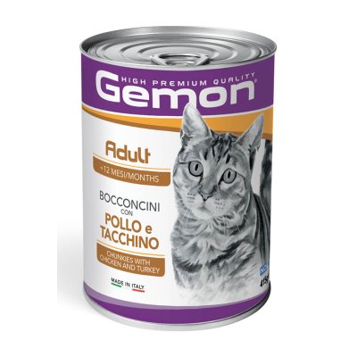 GEMON Cat Senior kúsky kura/morka 415g/24bal