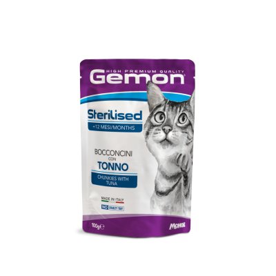GEMON Cat Sterilised kapsička  tuniak a pleskáč 100g/24bal