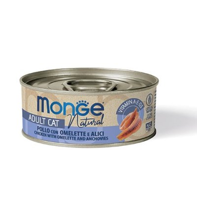MONGE NATURAL Cat konzerva kuracie mäso a ančovičky 80g/24bal.