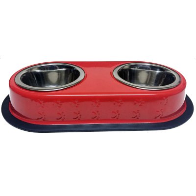 Dvojmiska nerez ČERVENÁ 0,55 l/16,5 cm (24)