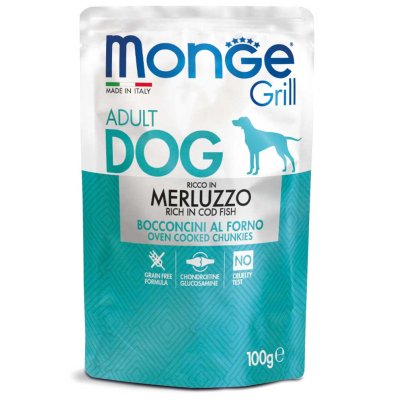 MONGE GRILL Dog Kapsička treska 100g/24bal