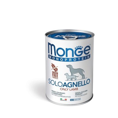 Monge Dog SOLO GRAIN FREE Jahňa monoproteín 400g/24bal