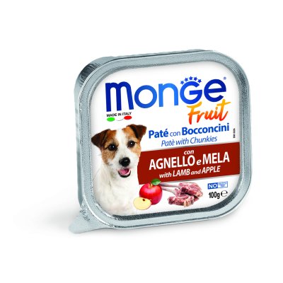 MONGE FRUIT Dog Jahňa s jablkom 100g/32ks