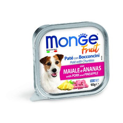 MONGE FRUIT Dog Bravčové s ananásom 100g/32ks