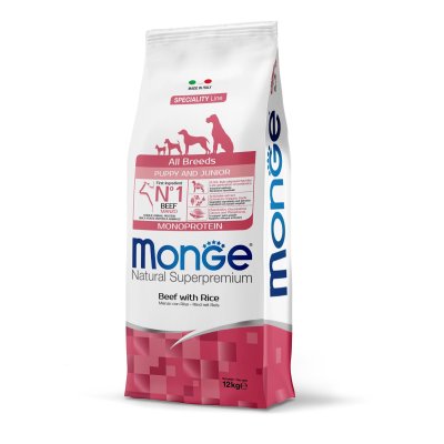 MONGE DOG Puppy & Junior, Hovädzie 12kg 31/17