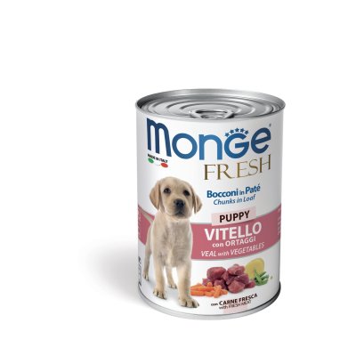 MONGE FRESH DOG Puppy Teľacie so zeleninou 400g/24bal