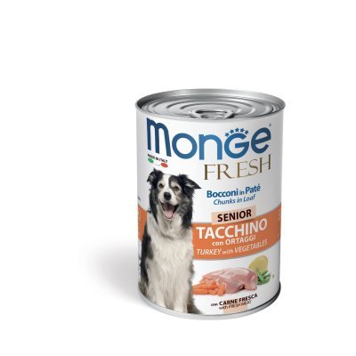 MONGE FRESH DOG Senior Morka so zeleninou 400g/24bal