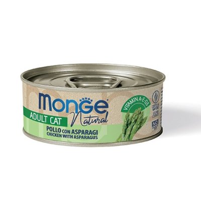 MONGE NATURAL Cat konzerva kuracie kúsky so slaninou 80g/24bal.