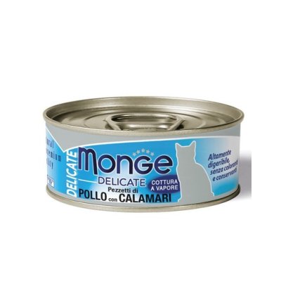 MONGE NATURAL Cat kuracia konzerva s kalamármi 80g/24bal. - kalamáry.jpg