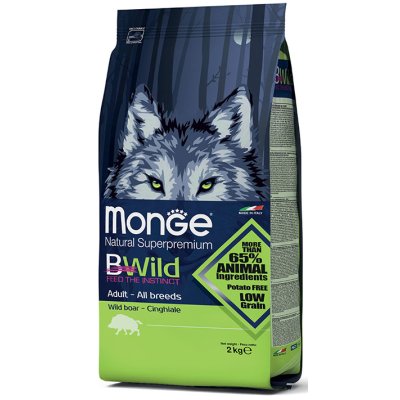 MONGE BWILD Dog - Low Grain - Diviak, Adult 12kg 29/17chovateľské balenie