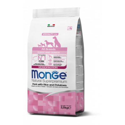MONGE DOG Bravčové s ryžou a zemiakmi 2,5kg 28/15