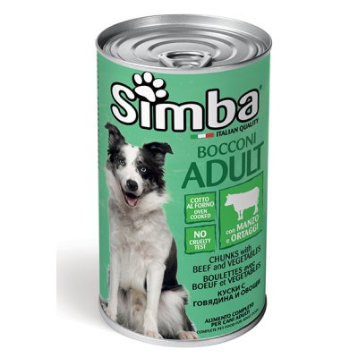 SIMBA Dog Hovädzie kúsky so zeleninou 1230g/12bal