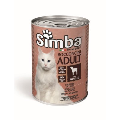 SIMBA Cat Jahňacie kúsky 415g/24bal
