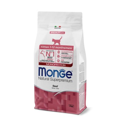 MONGE Cat Monoproteín Kitten hovädzie 34/19 1,5kg