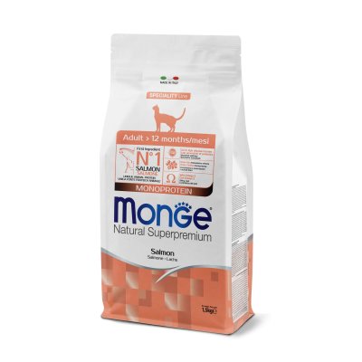MONGE Cat Monoproteín Adult Losos 33/15 1,5kg