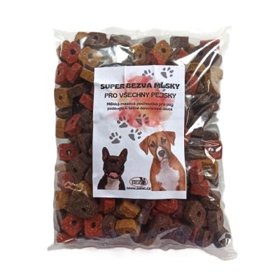 KRÚŽKY MIX polomäkké - jahňacie, hovädzie, kuracie 10kg (KARTON 5x2kg)