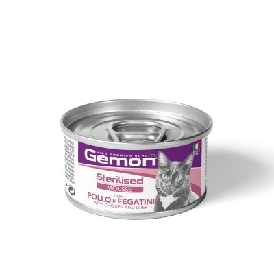 GEMON MOUSSE Cat Sterilised kura/pečeň 85g/24bal