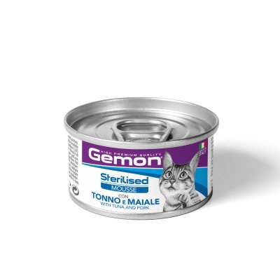 GEMON MOUSSE Cat Sterilised tuniak/bravčové 85g/24bal