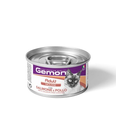GEMON MOUSSE Cat Adult losos/kurča 85g/24bal