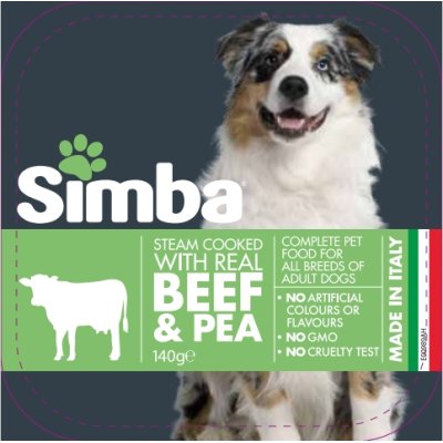 SIMBA Dog Hovädzia paštéta s hráškom 150g