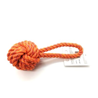 Preťahovadlo loptička prepletaná oranžová 18 cm (72/1)