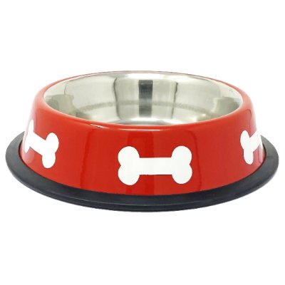 Miska nerez s gumou červená KOSŤ 0,19 l/12cm (144)