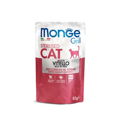 Monge Grill Cat Sterilised kapsička teľacie 85g/28bal