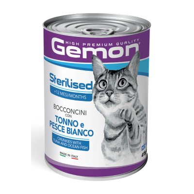 Gemon Cat Sterilised kúsky tuniak/biela ryba 415 g/24ball