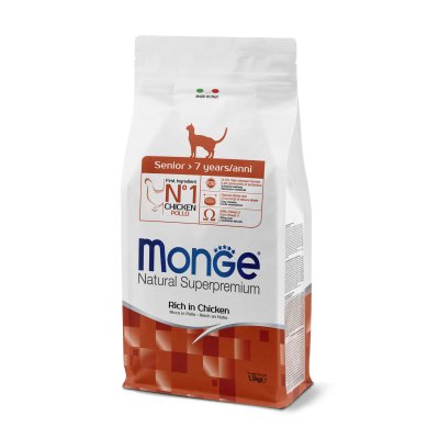 MONGE Cat Natural Senior kuracie 28/14 1,5kg