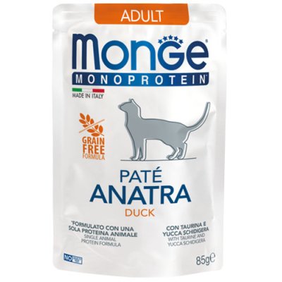 MONGE Monoproteín Cat PATÉ kapsička kačica 85g/28bal
