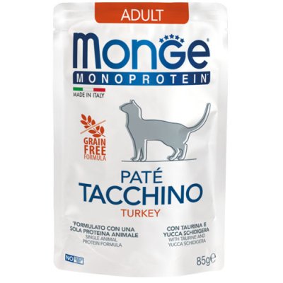 MONGE Monoproteín Cat PATÉ kapsička morka 85g/28bal