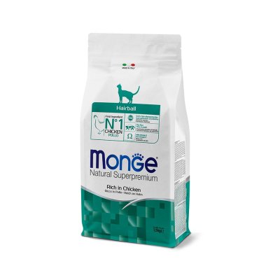 MONGE Cat  Natural  HAIRBALL  kuře 34/20  1,5kg