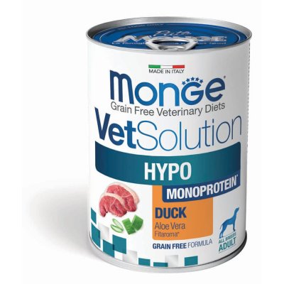 MONGE VET Dog  HYPO monoprotein kachna  400g/12ks