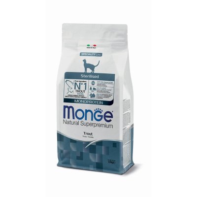 MONGE Cat Monoprotein Sterilised pstruh 37/12   1,5kg