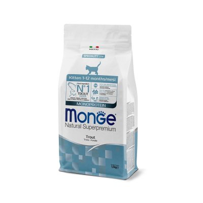MONGE Cat Monoprotein Kitten pstruh 33/20   1,5kg
