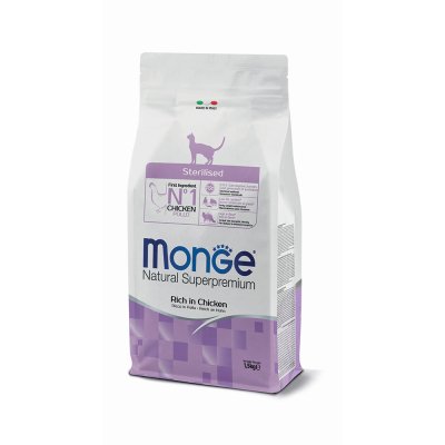 MONGE Cat  Natural  STERILISED  kuře 35/10  1,5kg