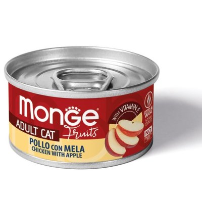 MONGE FRUIT Cat  kuře s jablkem 80g/24b