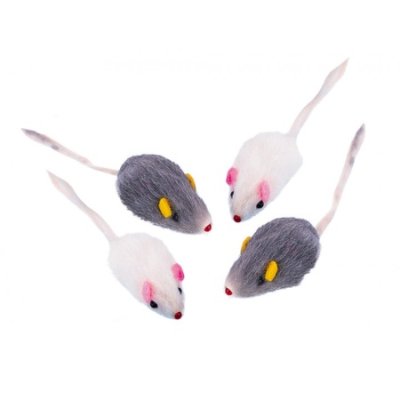 NOBBY Plyšová mini myška 4cm, 4ks