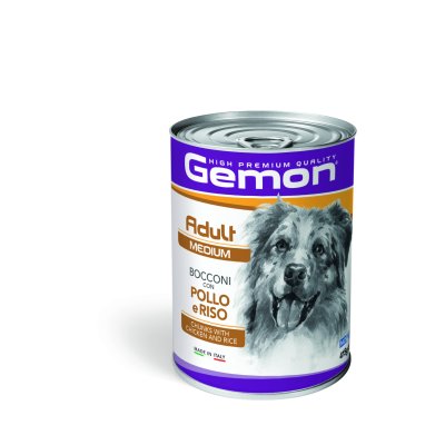 GEMON Dog Medium kúsky kurča, ryža 415g/24bal